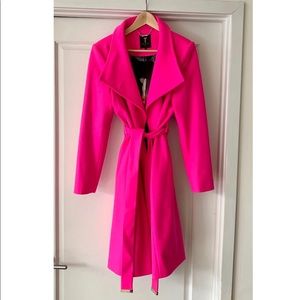 Ted Baker London Hot Pink wool cashmere trench